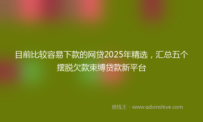 目前比较容易下款的网贷2025年精选，汇总五个摆脱欠款束缚贷款新平台