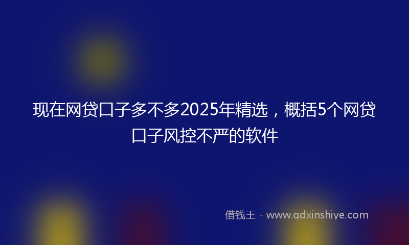 现在网贷口子多不多2025年精选，概括5个网贷口子风控不严的软件