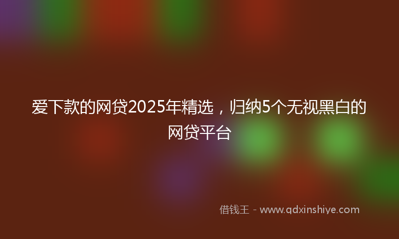 爱下款的网贷2025年精选，归纳5个无视黑白的网贷平台