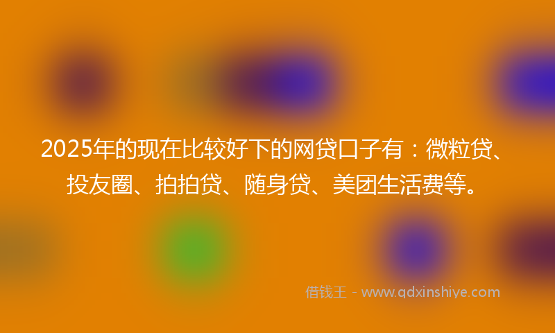 2025年的现在比较好下的网贷口子有：微粒贷、投友圈、拍拍贷、随身贷、美团生活费等。