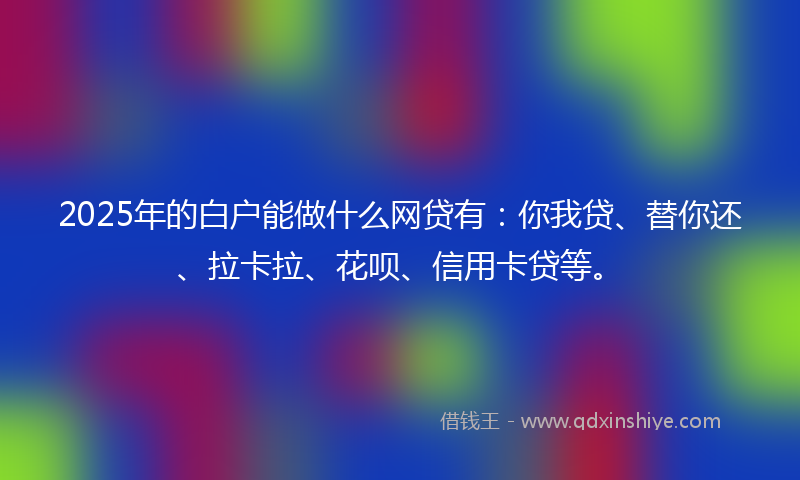 2025年的白户能做什么网贷有：你我贷、替你还、拉卡拉、花呗、信用卡贷等。
