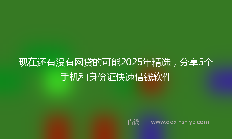 现在还有没有网贷的可能2025年精选，分享5个手机和身份证快速借钱软件