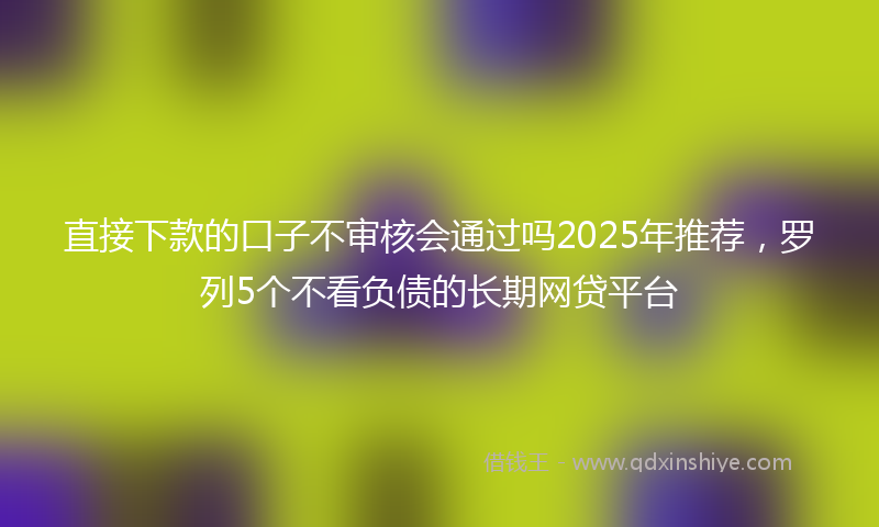 直接下款的口子不审核会通过吗2025年推荐，罗列5个不看负债的长期网贷平台