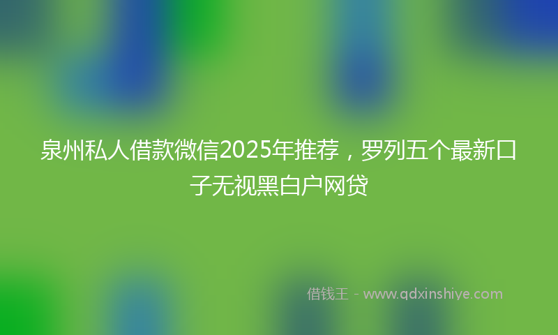 泉州私人借款微信2025年推荐，罗列五个最新口子无视黑白户网贷