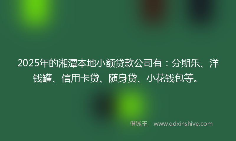 2025年的湘潭本地小额贷款公司有：分期乐、洋钱罐、信用卡贷、随身贷、小花钱包等。