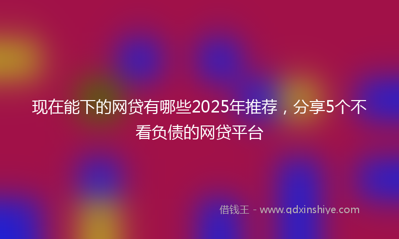 现在能下的网贷有哪些2025年推荐，分享5个不看负债的网贷平台