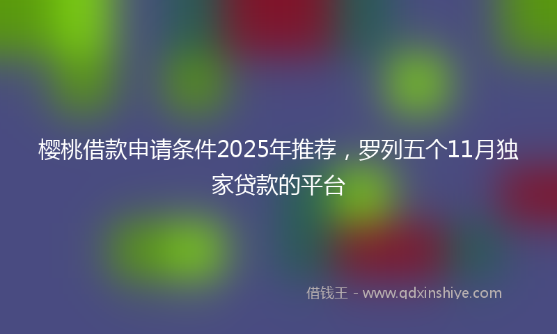 樱桃借款申请条件2025年推荐，罗列五个11月独家贷款的平台