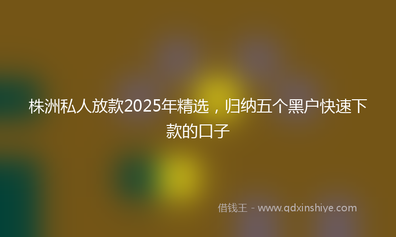 株洲私人放款2025年精选，归纳五个黑户快速下款的口子