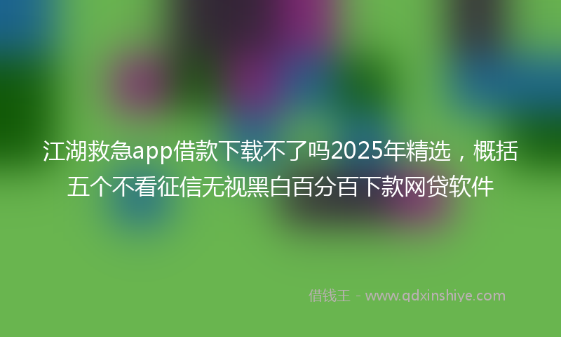 江湖救急app借款下载不了吗2025年精选，概括五个不看征信无视黑白百分百下款网贷软件