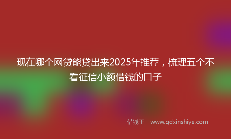 现在哪个网贷能贷出来2025年推荐，梳理五个不看征信小额借钱的口子