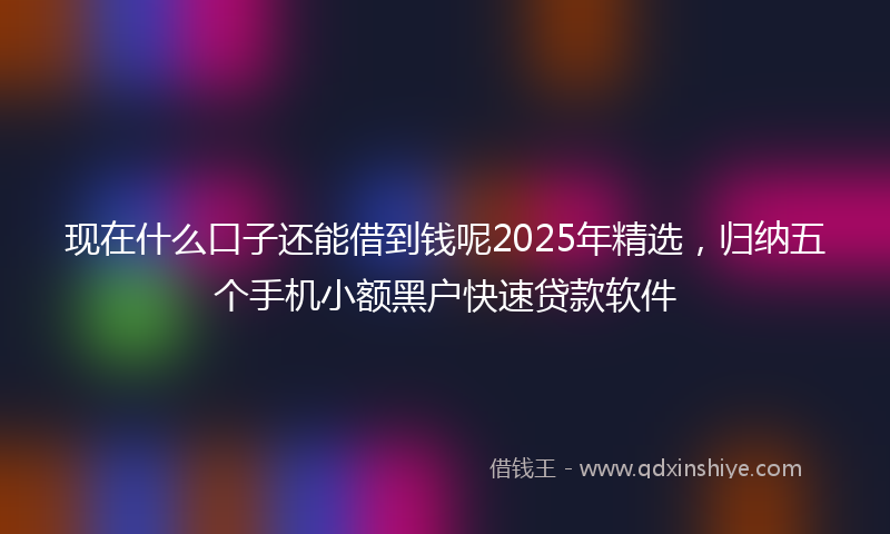 现在什么口子还能借到钱呢2025年精选，归纳五个手机小额黑户快速贷款软件