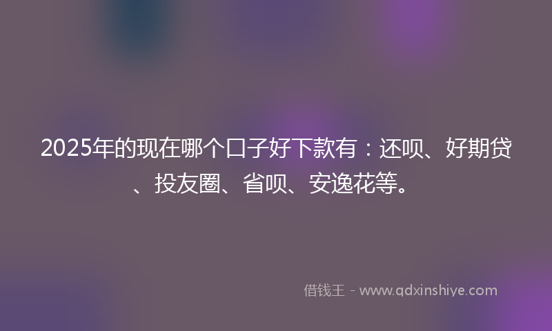 2025年的现在哪个口子好下款有：还呗、好期贷、投友圈、省呗、安逸花等。
