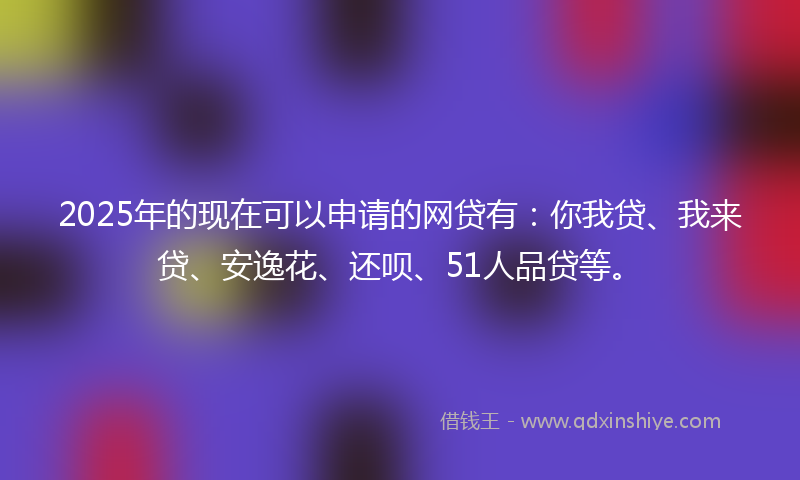 2025年的现在可以申请的网贷有：你我贷、我来贷、安逸花、还呗、51人品贷等。