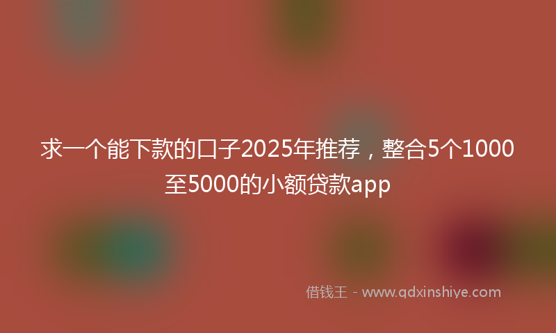 求一个能下款的口子2025年推荐，整合5个1000至5000的小额贷款app