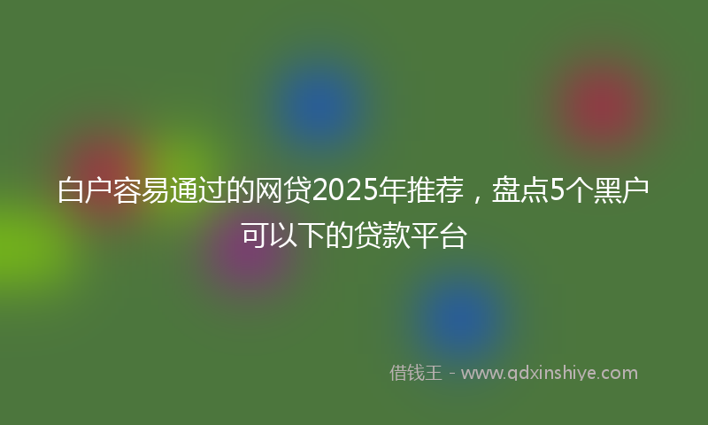 白户容易通过的网贷2025年推荐，盘点5个黑户可以下的贷款平台