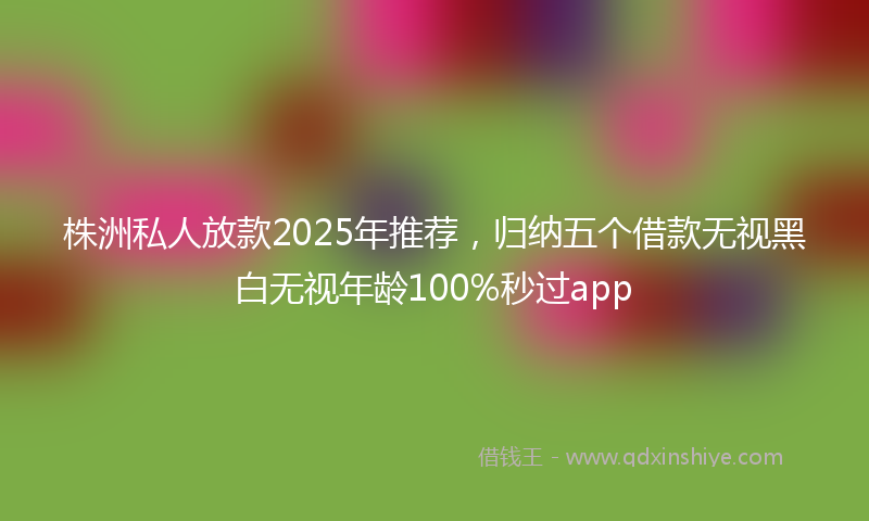株洲私人放款2025年推荐，归纳五个借款无视黑白无视年龄100%秒过app