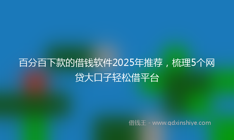 百分百下款的借钱软件2025年推荐，梳理5个网贷大口子轻松借平台