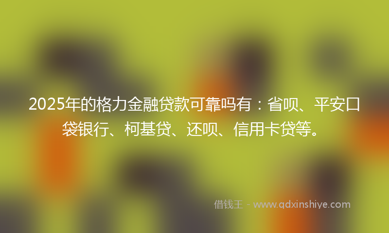 2025年的格力金融贷款可靠吗有：省呗、平安口袋银行、柯基贷、还呗、信用卡贷等。