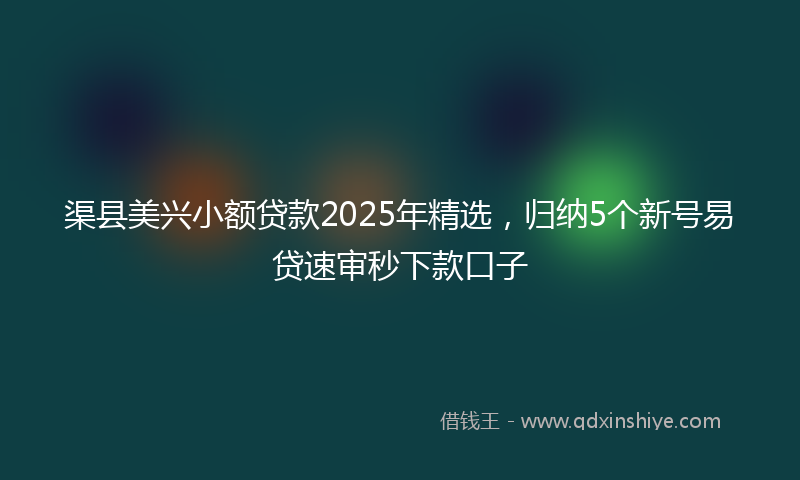 渠县美兴小额贷款2025年精选，归纳5个新号易贷速审秒下款口子