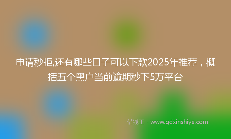 申请秒拒,还有哪些口子可以下款2025年推荐，概括五个黑户当前逾期秒下5万平台