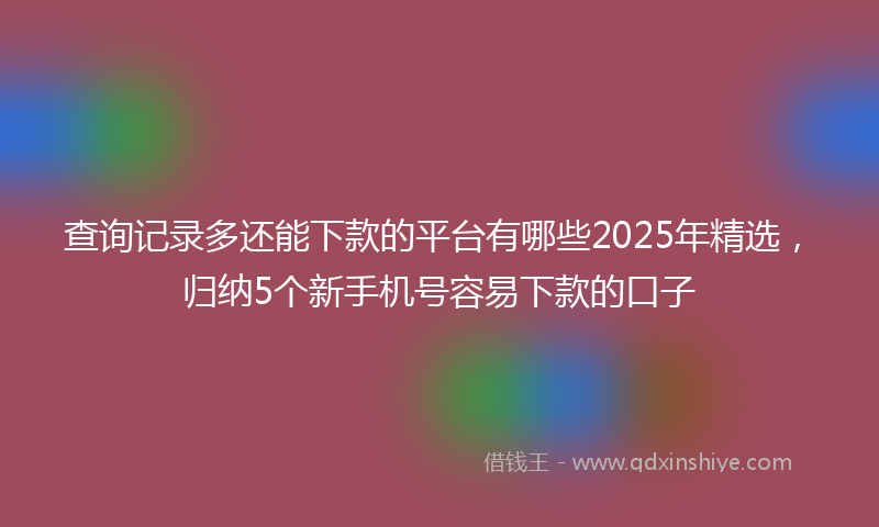 查询记录多还能下款的平台有哪些2025年精选，归纳5个新手机号容易下款的口子