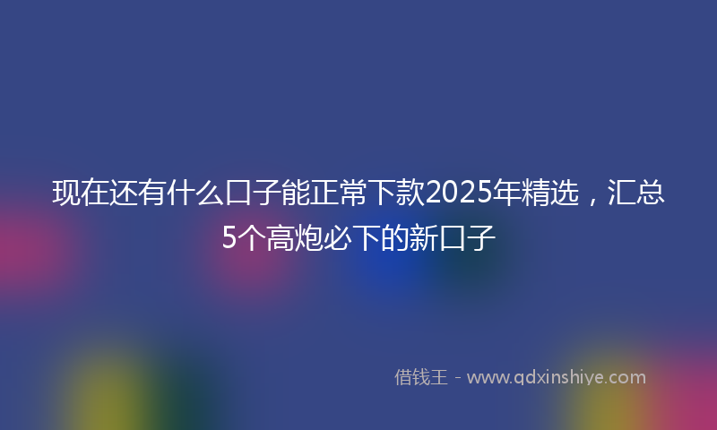 现在还有什么口子能正常下款2025年精选，汇总5个高炮必下的新口子