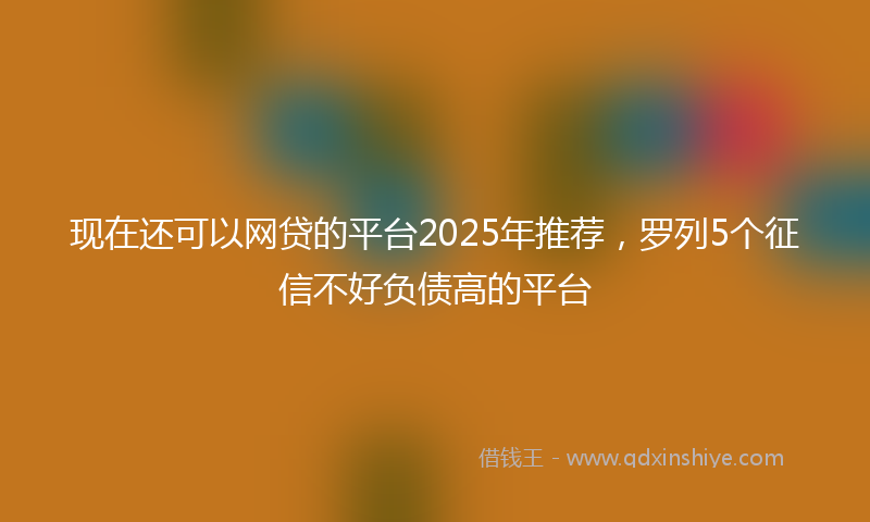 现在还可以网贷的平台2025年推荐，罗列5个征信不好负债高的平台