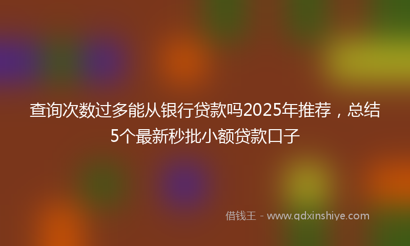 查询次数过多能从银行贷款吗2025年推荐，总结5个最新秒批小额贷款口子
