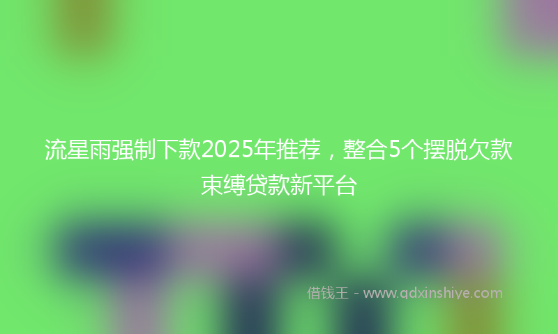 流星雨强制下款2025年推荐，整合5个摆脱欠款束缚贷款新平台