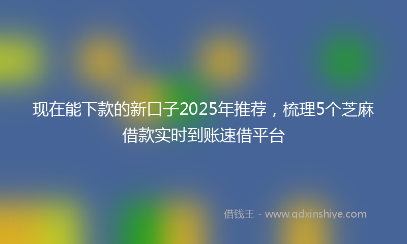 现在能下款的新口子2025年推荐，梳理5个芝麻借款实时到账速借平台