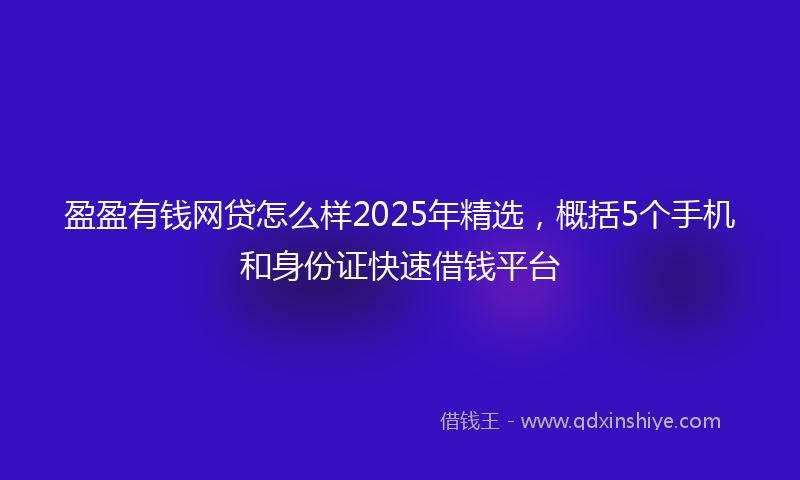 盈盈有钱网贷怎么样2025年精选，概括5个手机和身份证快速借钱平台