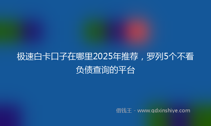 极速白卡口子在哪里2025年推荐，罗列5个不看负债查询的平台