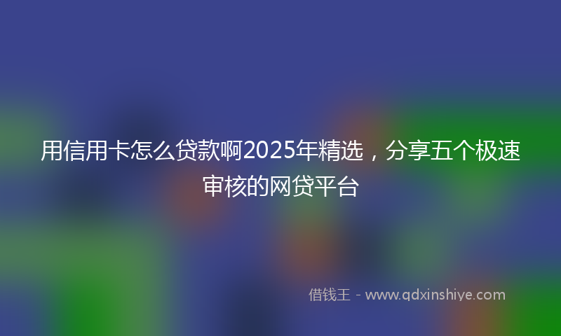 用信用卡怎么贷款啊2025年精选,分享五个极速审核的网贷平台