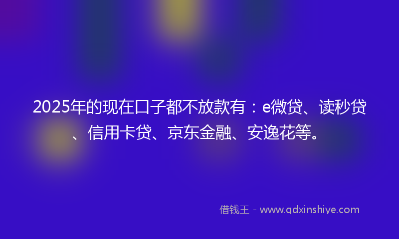 2025年的现在口子都不放款有：e微贷、读秒贷、信用卡贷、京东金融、安逸花等。