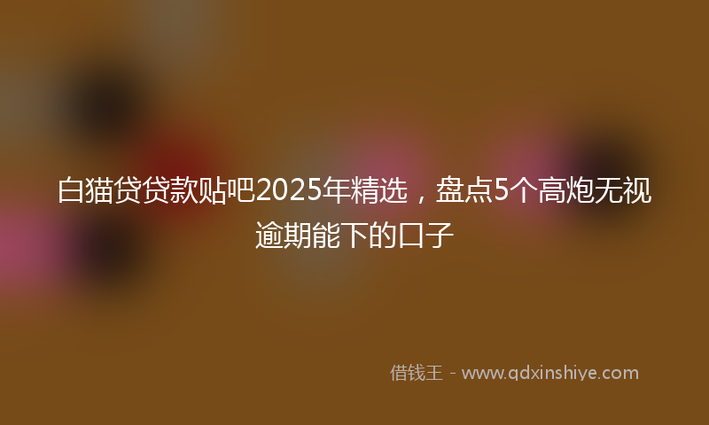 白猫贷贷款贴吧2025年精选，盘点5个高炮无视逾期能下的口子
