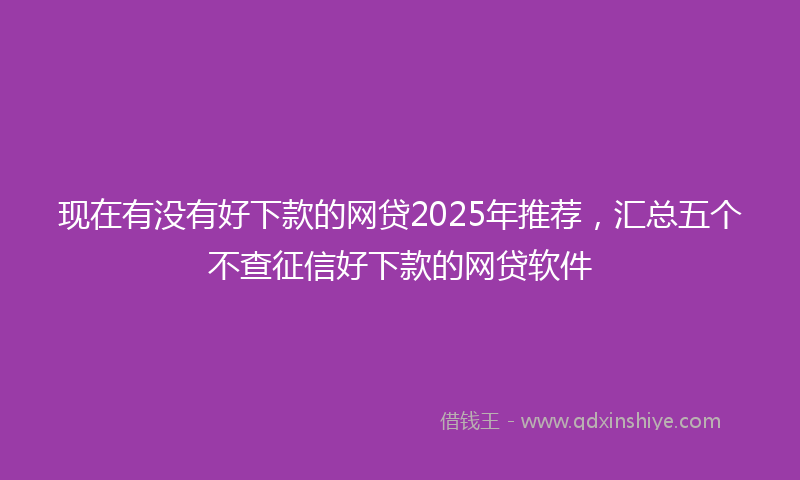 现在有没有好下款的网贷2025年推荐，汇总五个不查征信好下款的网贷软件