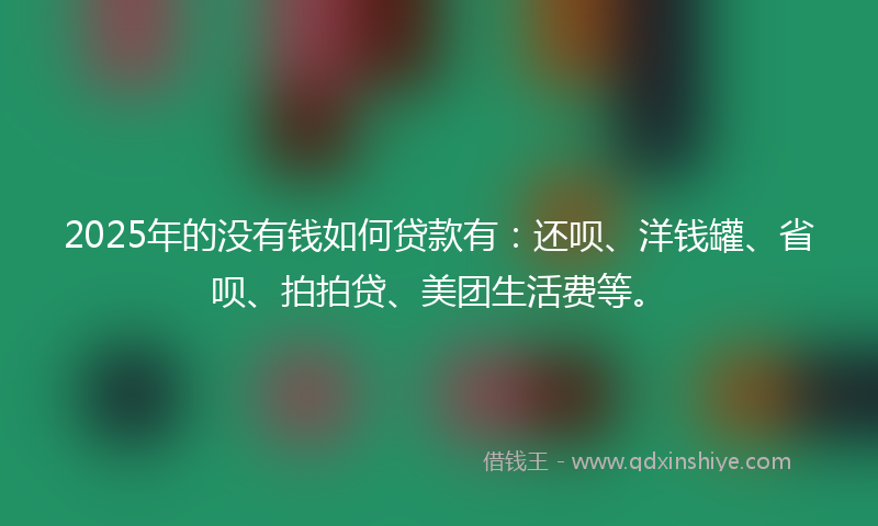 2025年的没有钱如何贷款有：还呗、洋钱罐、省呗、拍拍贷、美团生活费等。