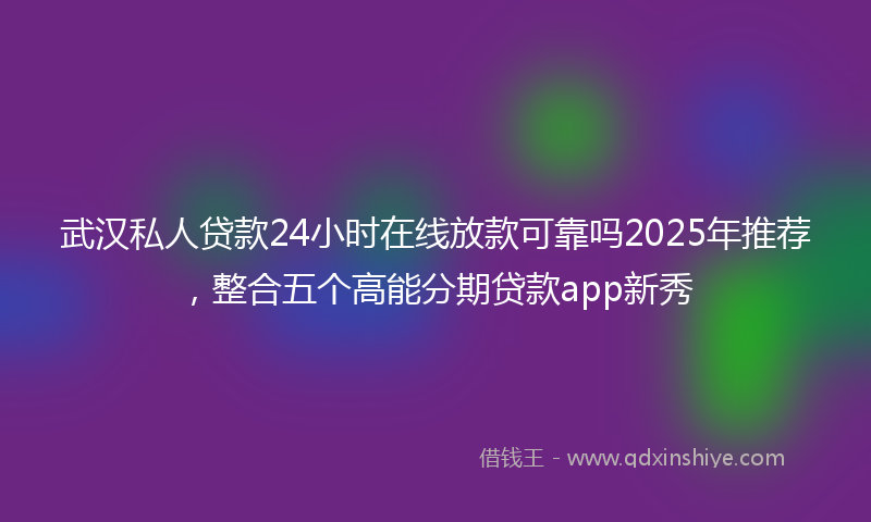武汉私人贷款24小时在线放款可靠吗2025年推荐，整合五个高能分期贷款app新秀