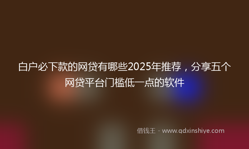 白户必下款的网贷有哪些2025年推荐，分享五个网贷平台门槛低一点的软件