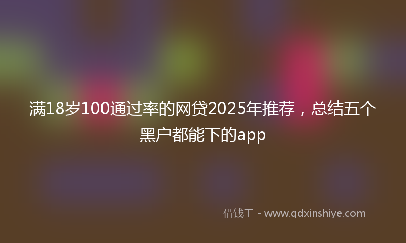 满18岁100通过率的网贷2025年推荐，总结五个黑户都能下的app