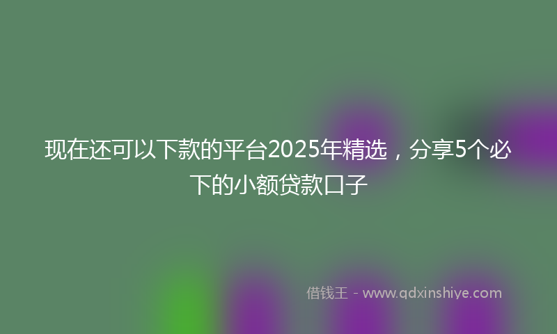 现在还可以下款的平台2025年精选，分享5个必下的小额贷款口子