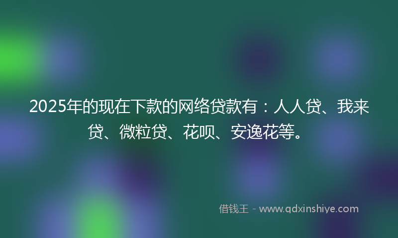 2025年的现在下款的网络贷款有：人人贷、我来贷、微粒贷、花呗、安逸花等。