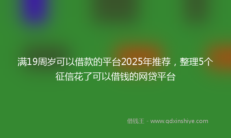 满19周岁可以借款的平台2025年推荐，整理5个征信花了可以借钱的网贷平台