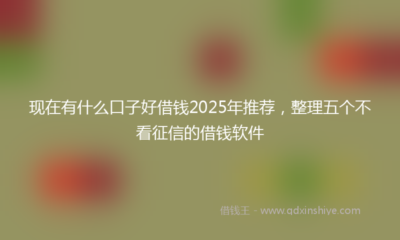 现在有什么口子好借钱2025年推荐，整理五个不看征信的借钱软件