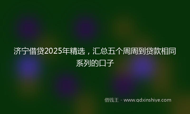 济宁借贷2025年精选，汇总五个周周到贷款相同系列的口子