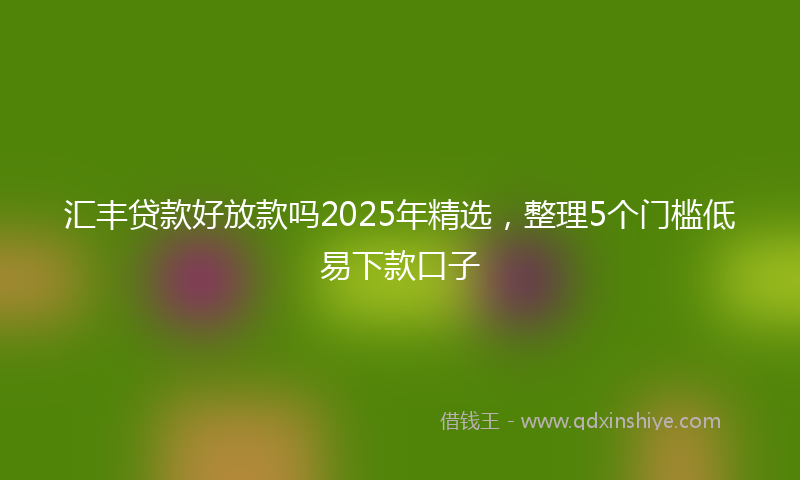 汇丰贷款好放款吗2025年精选，整理5个门槛低易下款口子