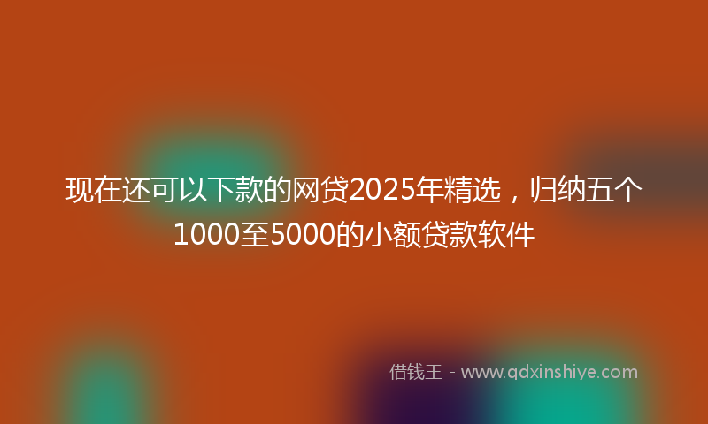 现在还可以下款的网贷2025年精选，归纳五个1000至5000的小额贷款软件