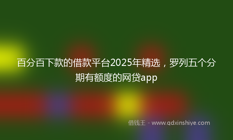 百分百下款的借款平台2025年精选，罗列五个分期有额度的网贷app