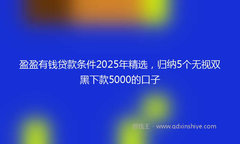 盈盈有钱贷款条件2025年精选，归纳5个无视双黑下款5000的口子