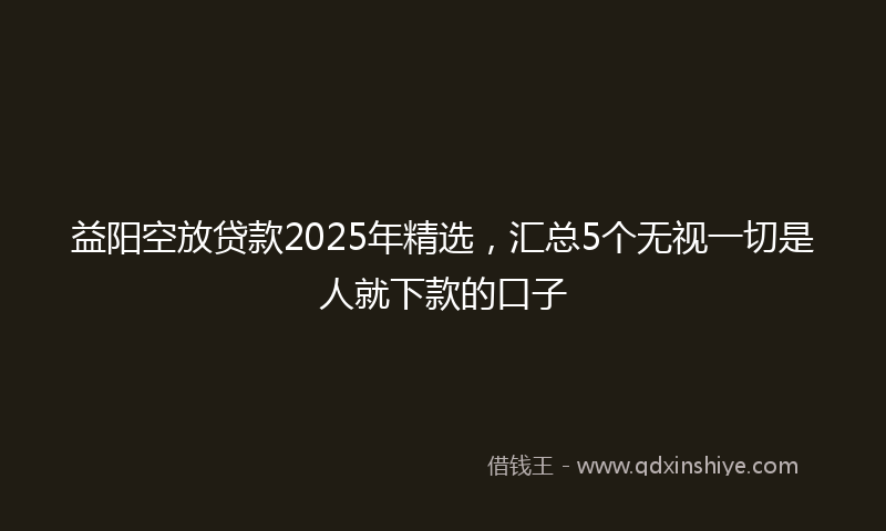 益阳空放贷款2025年精选，汇总5个无视一切是人就下款的口子